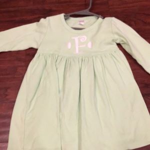F monogrammed grew dress